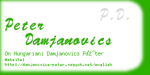 peter damjanovics business card